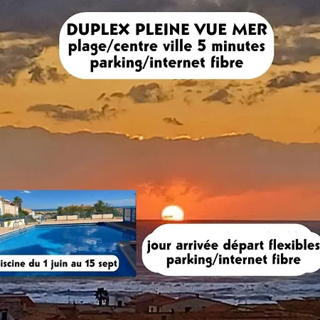 Appartement Duplex Pleine Vue Piscine A Pied 5 Minutes Internet Parking Fleury (Aude)