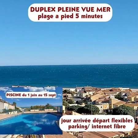 Duplex Pleine Vue Piscine A Pied 5 Minutes Internet Parking * Fleury (Aude)